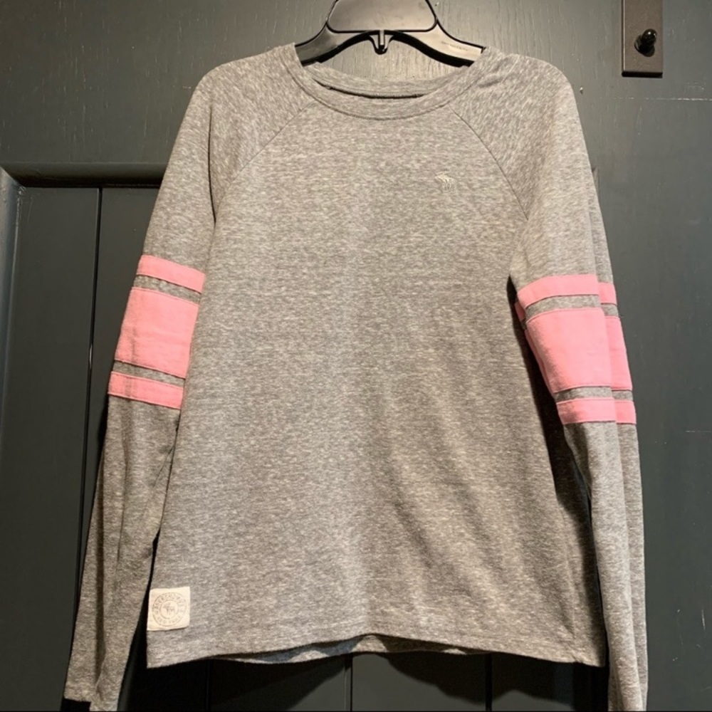 Abercrombie Kids Girl Pink Gray Long Sleeve Tshirt